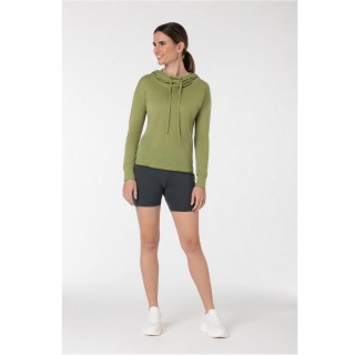 super natural Hoodie z kapturem Funnel (wełna merino) szałwia damska